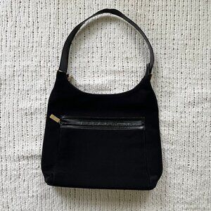 Salvatore Ferragamo Black Shoulder Bag with Gold Hardware